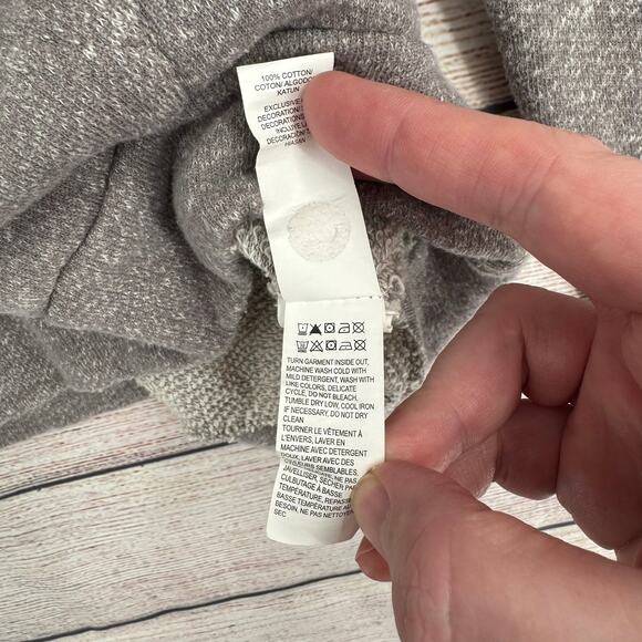 Lucky Lotus Aztec Southwest Print Shine On Terry Hoodie Womens Medium Gray - Picture 7 of 10